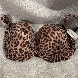 Soma Brown and Black Leopard Print Bra Intimates